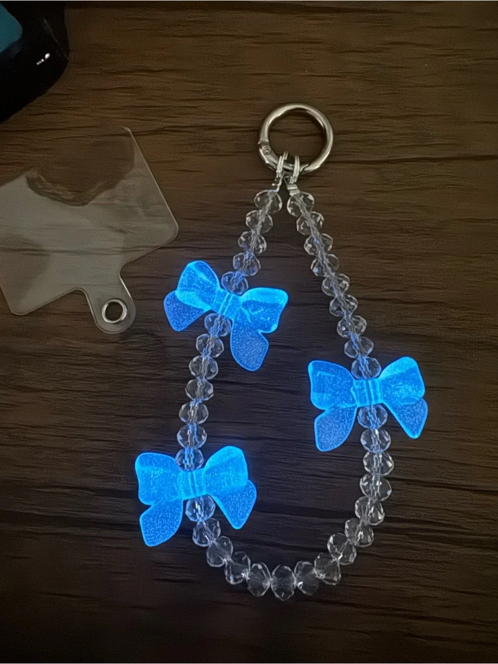 Bling Bling Crystal with Blue Bow Phone/Key/Bag Chain #P1099